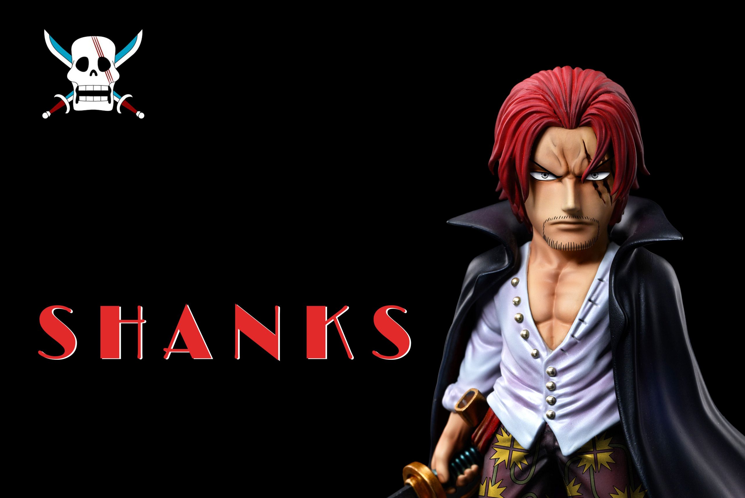 One Piece Red Hair Shanks Anime Figure LED Light Up Statue selling US Scale Figure 36 CM