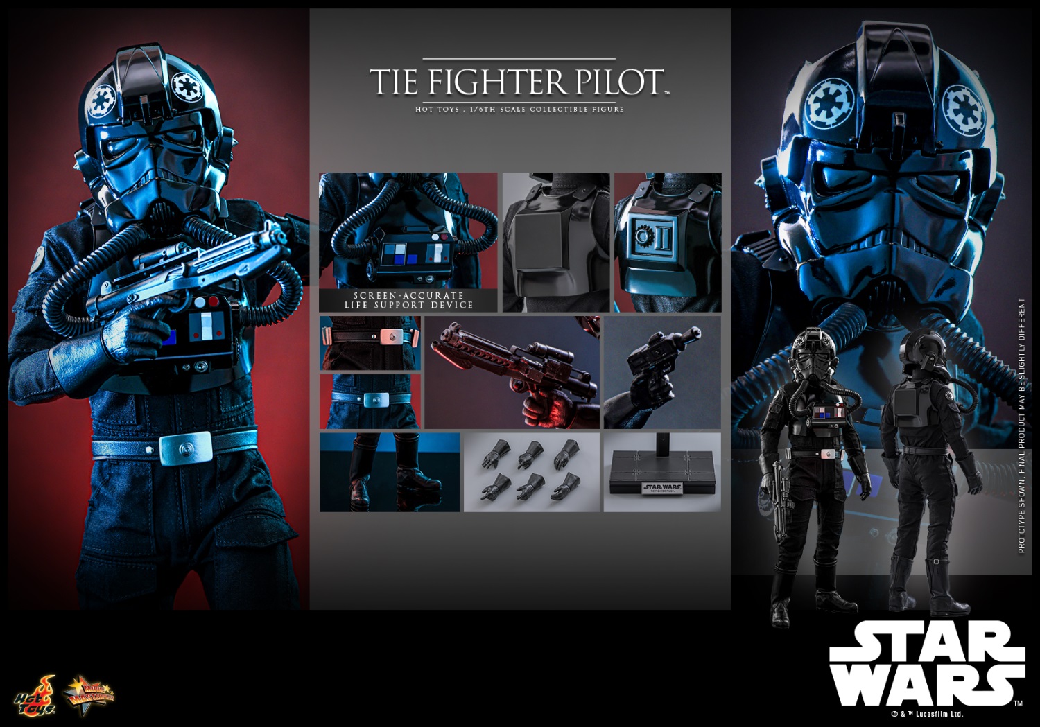 Hottoys - Star Wars 4 A New Hope Imperial TIE Fighter Pilot